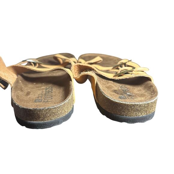 White Mountain Women's Footbeds Sandals Tan Suede Adjustable Comfort Size 8M - Picture 7 of 12
